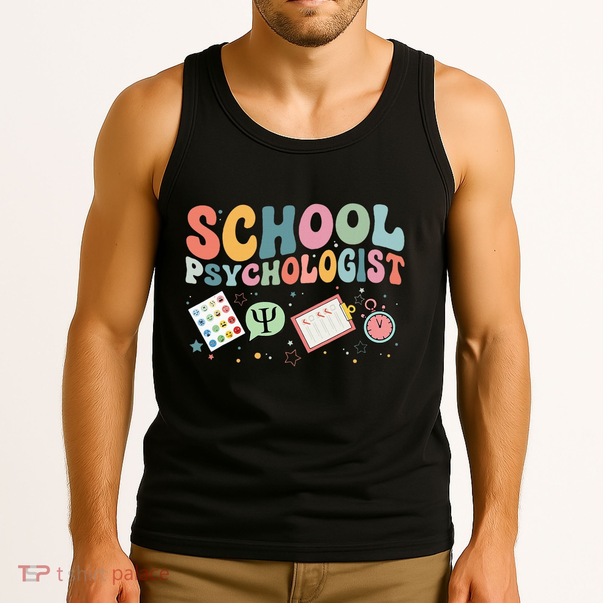 School Psychologist Groovy Psychology Teacher Tank Top