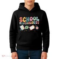 School Psychologist Groovy Psychology Teacher Kids Hoodie thumb 4
