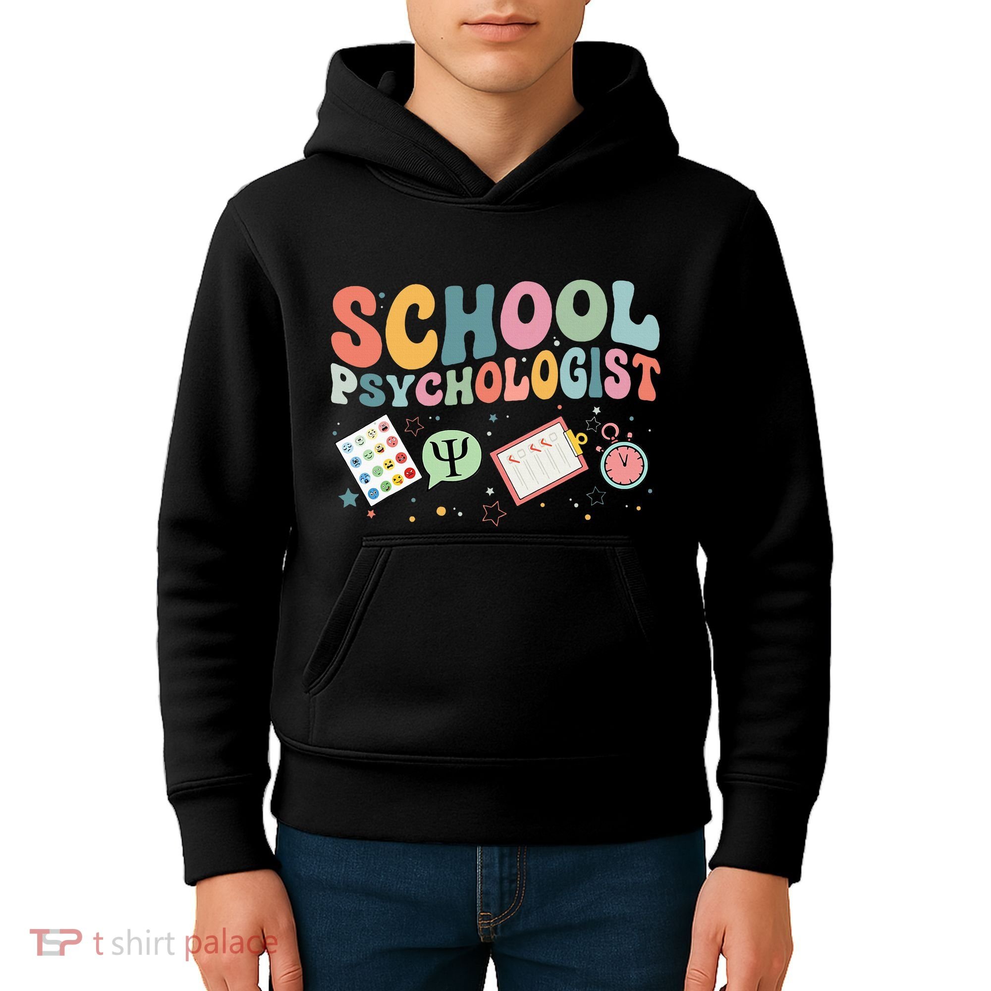 School Psychologist Groovy Psychology Teacher Kids Hoodie