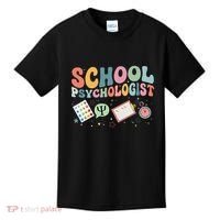 School Psychologist Groovy Psychology Teacher Kids T-Shirt thumb 0