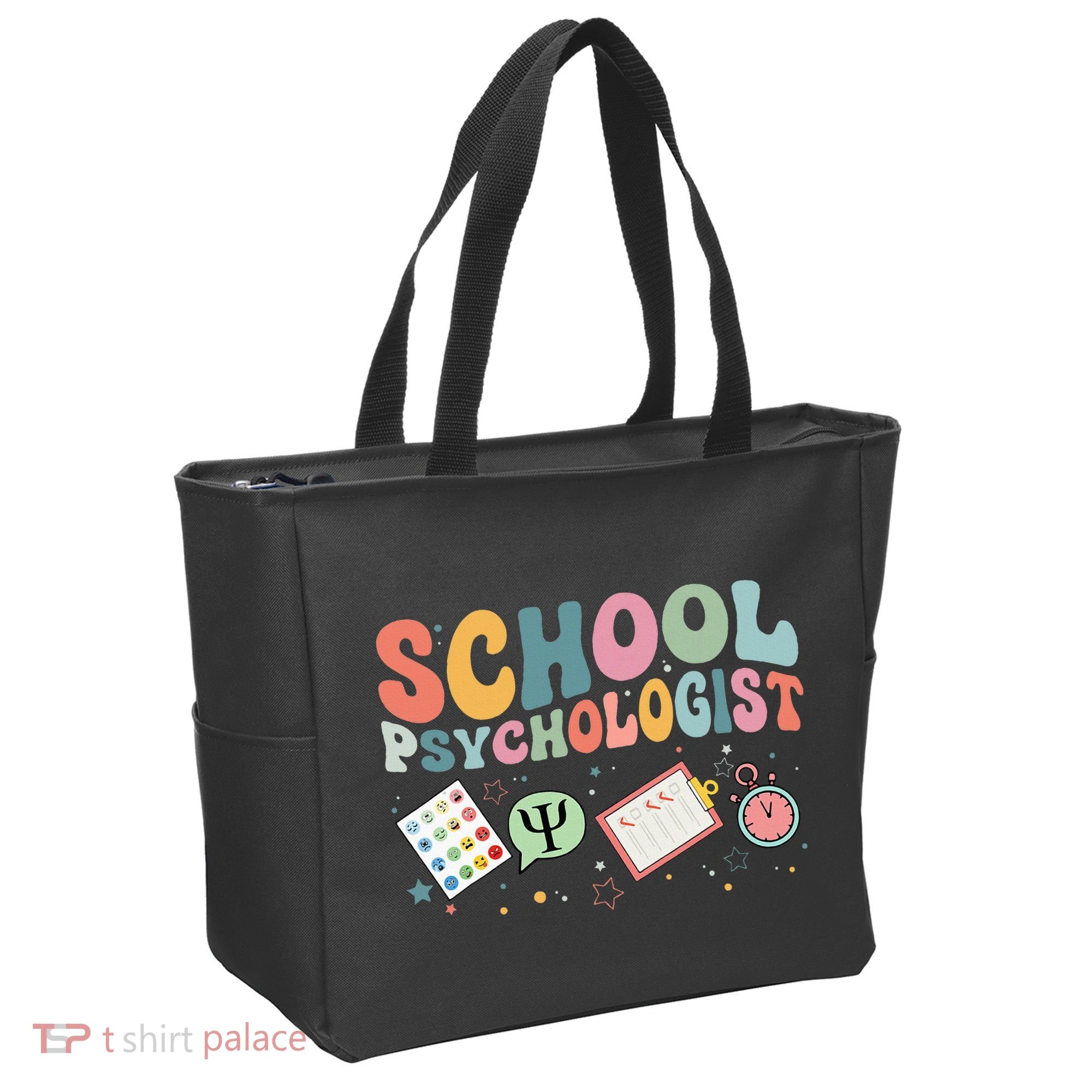 School Psychologist Groovy Psychology Teacher Tote Bag