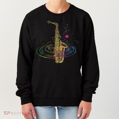 Sax Player Gift Idea Saxophonist Music Notes Saxophone Women's Sweatshirt