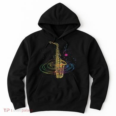 Sax Player Gift Idea Saxophonist Music Notes Saxophone Hoodie