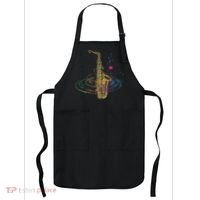 Sax Player Gift Idea Saxophonist Music Notes Saxophone Apron thumb 0