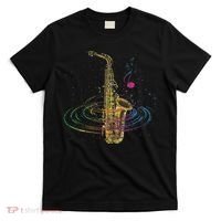 Sax Player Gift Idea Saxophonist Music Notes Saxophone T-Shirt thumb 0