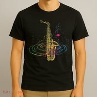 Sax Player Gift Idea Saxophonist Music Notes Saxophone T-Shirt thumb 3