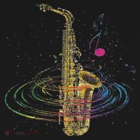 Sax Player Gift Idea Saxophonist Music Notes Saxophone Backpack thumb 2