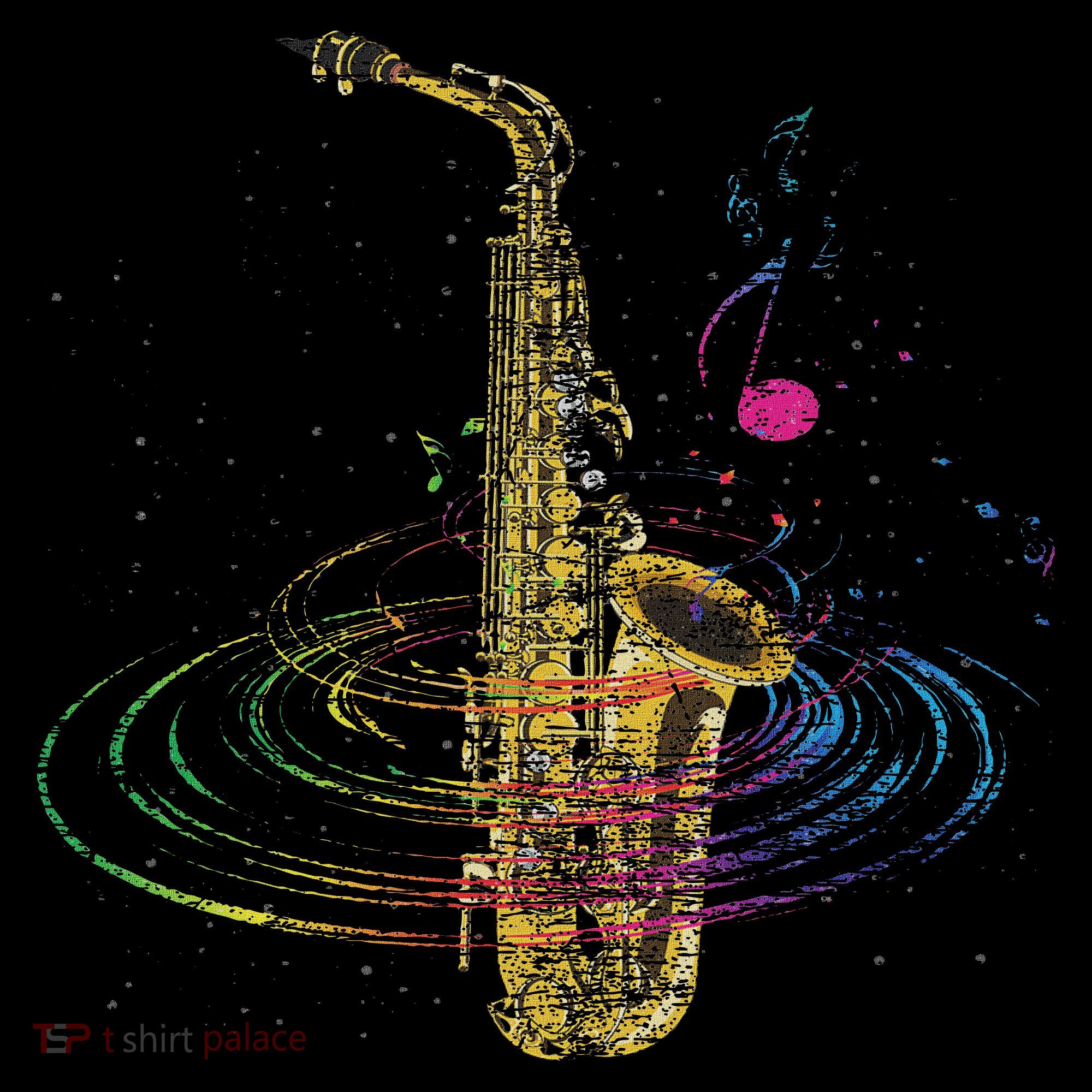 Sax Player Gift Idea Saxophonist Music Notes Saxophone Bucket Hat