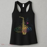 Sax Player Gift Idea Saxophonist Music Notes Saxophone Women's Tank Top thumb 3