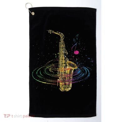 Sax Player Gift Idea Saxophonist Music Notes Saxophone Golf Towel