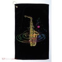 Sax Player Gift Idea Saxophonist Music Notes Saxophone Golf Towel thumb 0