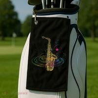 Sax Player Gift Idea Saxophonist Music Notes Saxophone Golf Towel thumb 2
