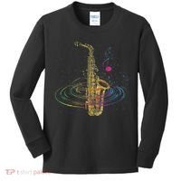 Sax Player Gift Idea Saxophonist Music Notes Saxophone Kids Long Sleeve Shirt thumb 0