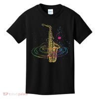 Sax Player Gift Idea Saxophonist Music Notes Saxophone Kids T-Shirt thumb 0