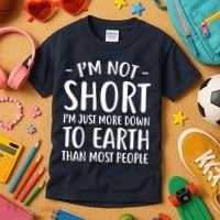 Short People Gifts Funny I'm Not Short Kids T-Shirt thumb 3