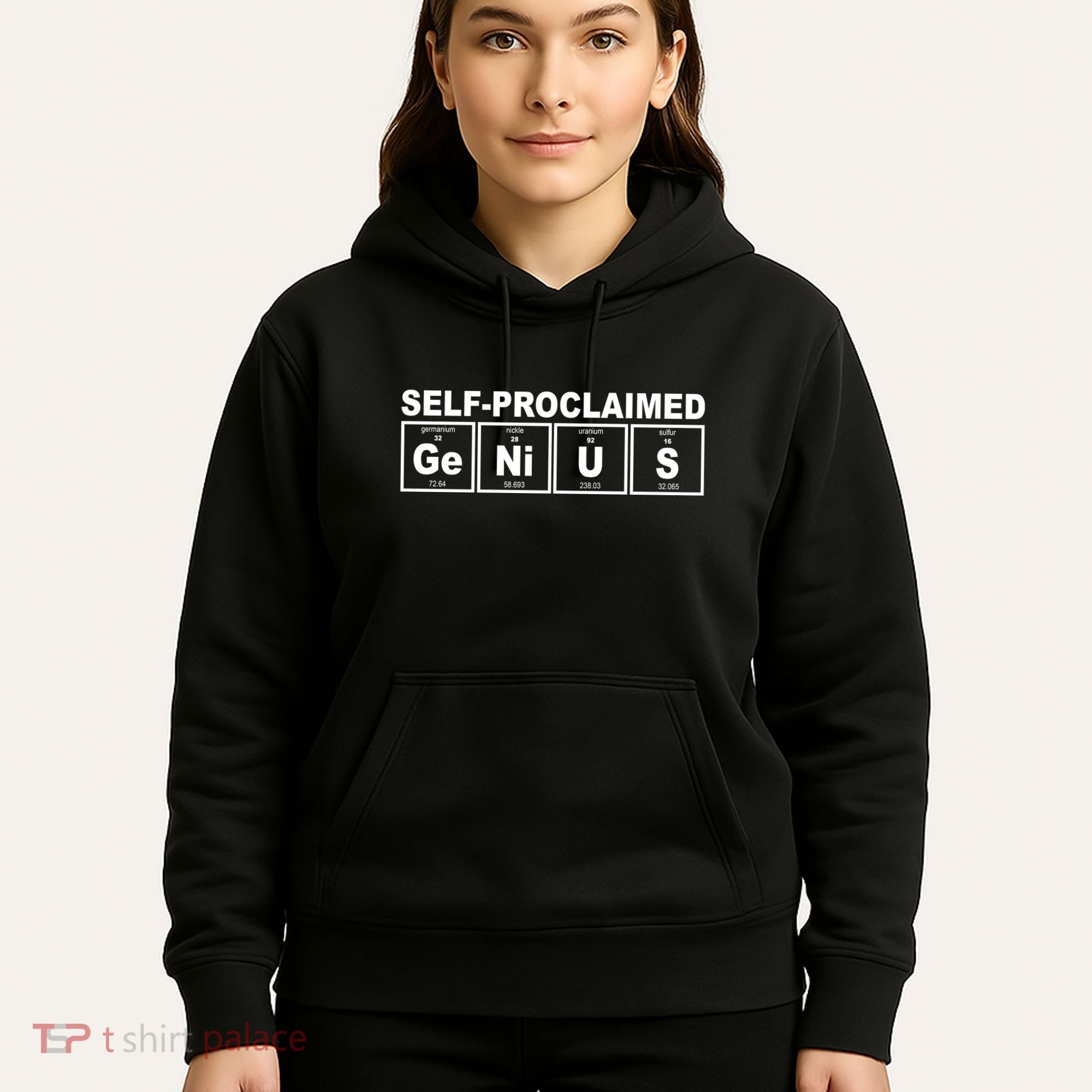 Self Proclaimed Genius Funny Periodic Table Hoodie