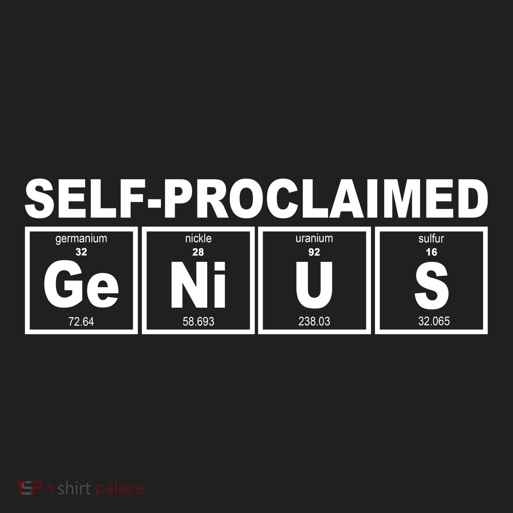 Self Proclaimed Genius Funny Periodic Table Hat