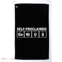 Self Proclaimed Genius Funny Periodic Table Golf Towel thumb 0