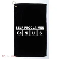 Self Proclaimed Genius Funny Periodic Table Golf Towel thumb 0