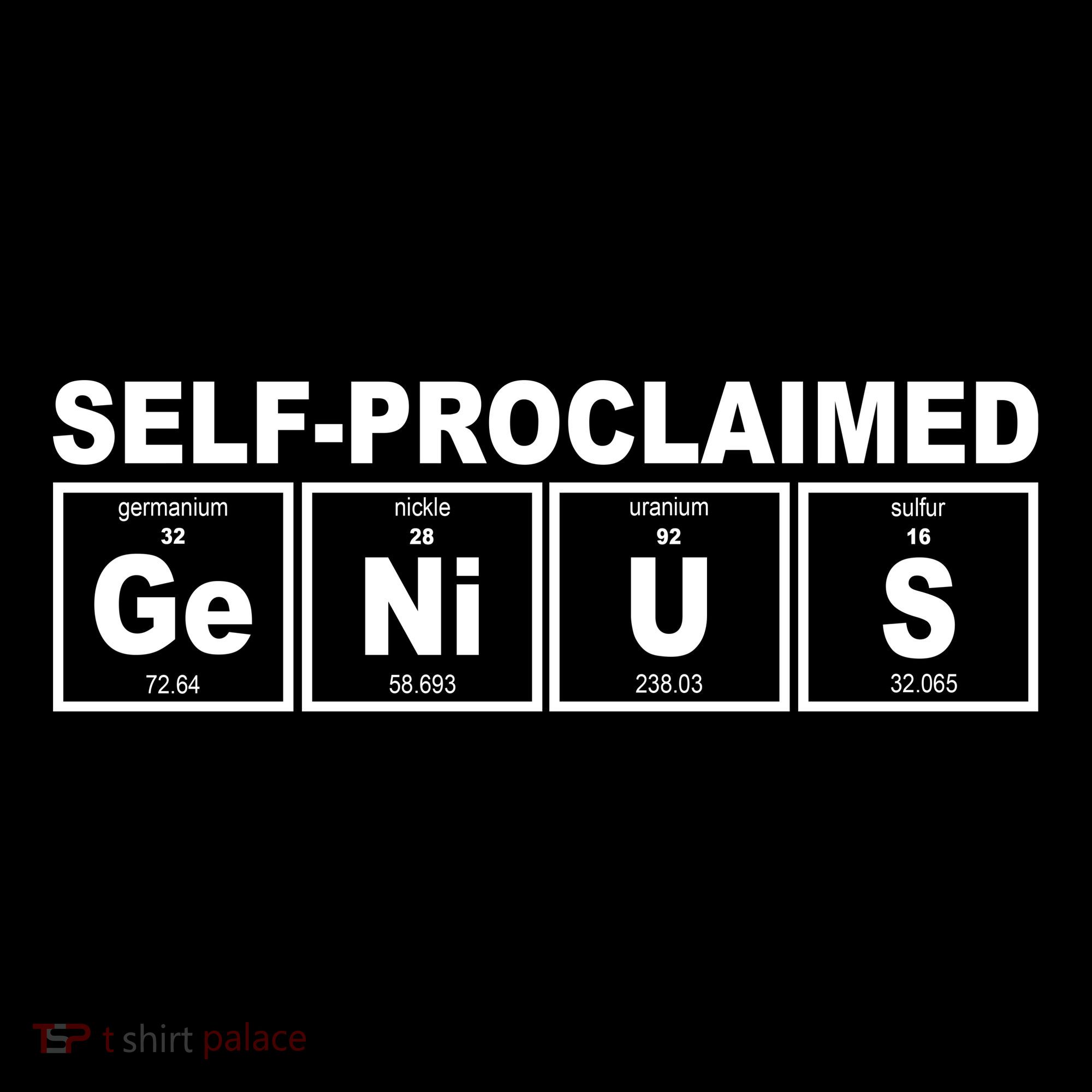 Self Proclaimed Genius Funny Periodic Table Kids Long Sleeve Shirt