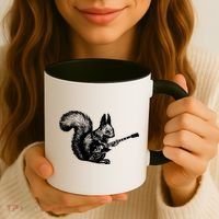 Squirrel Playing Guitar Funny Squirel Guitar Lover Guitar Coffee Mug thumb 3