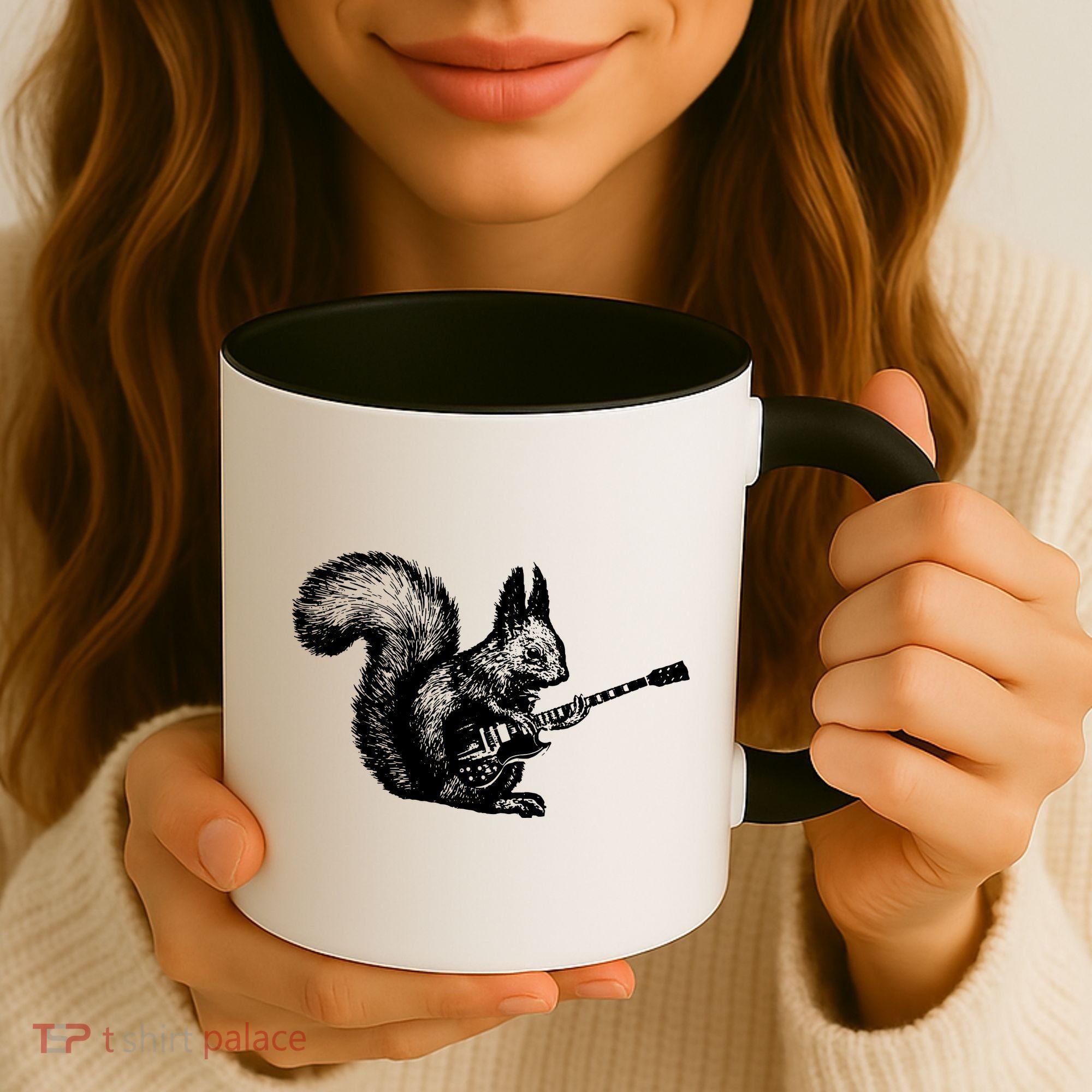 Squirrel Playing Guitar Funny Squirel Guitar Lover Guitar Coffee Mug