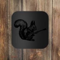 Squirrel Playing Guitar Funny Squirel Guitar Lover Guitar Coaster thumb 0