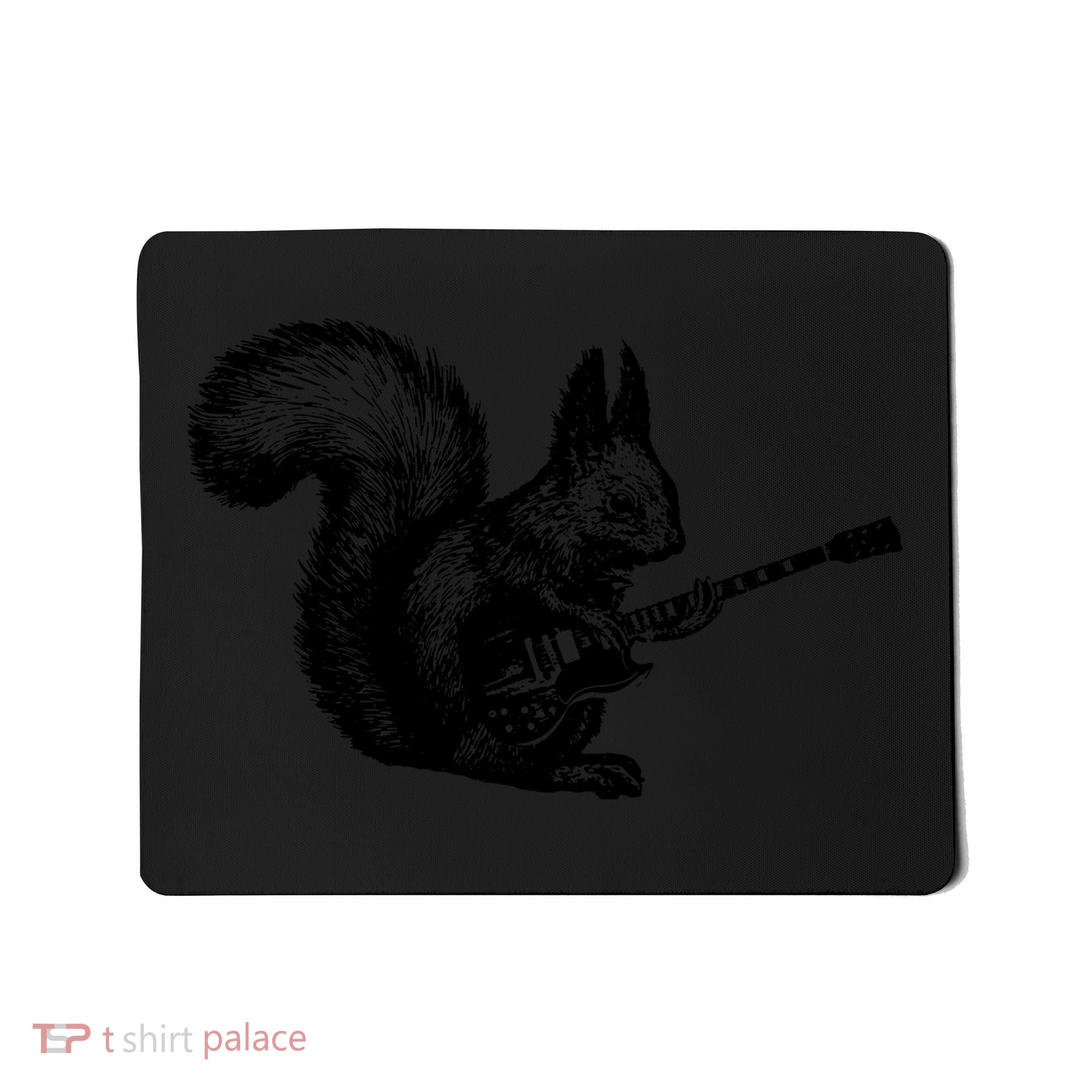Squirrel Playing Guitar Funny Squirel Guitar Lover Guitar Mousepad