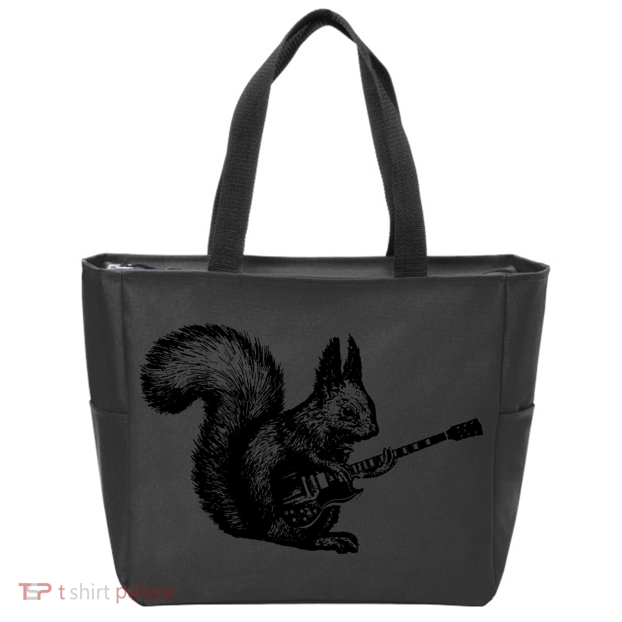 Squirrel Playing Guitar Funny Squirel Guitar Lover Guitar Tote Bag