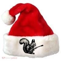 Squirrel Playing Guitar Funny Squirel Guitar Lover Guitar Santa Hat thumb 0