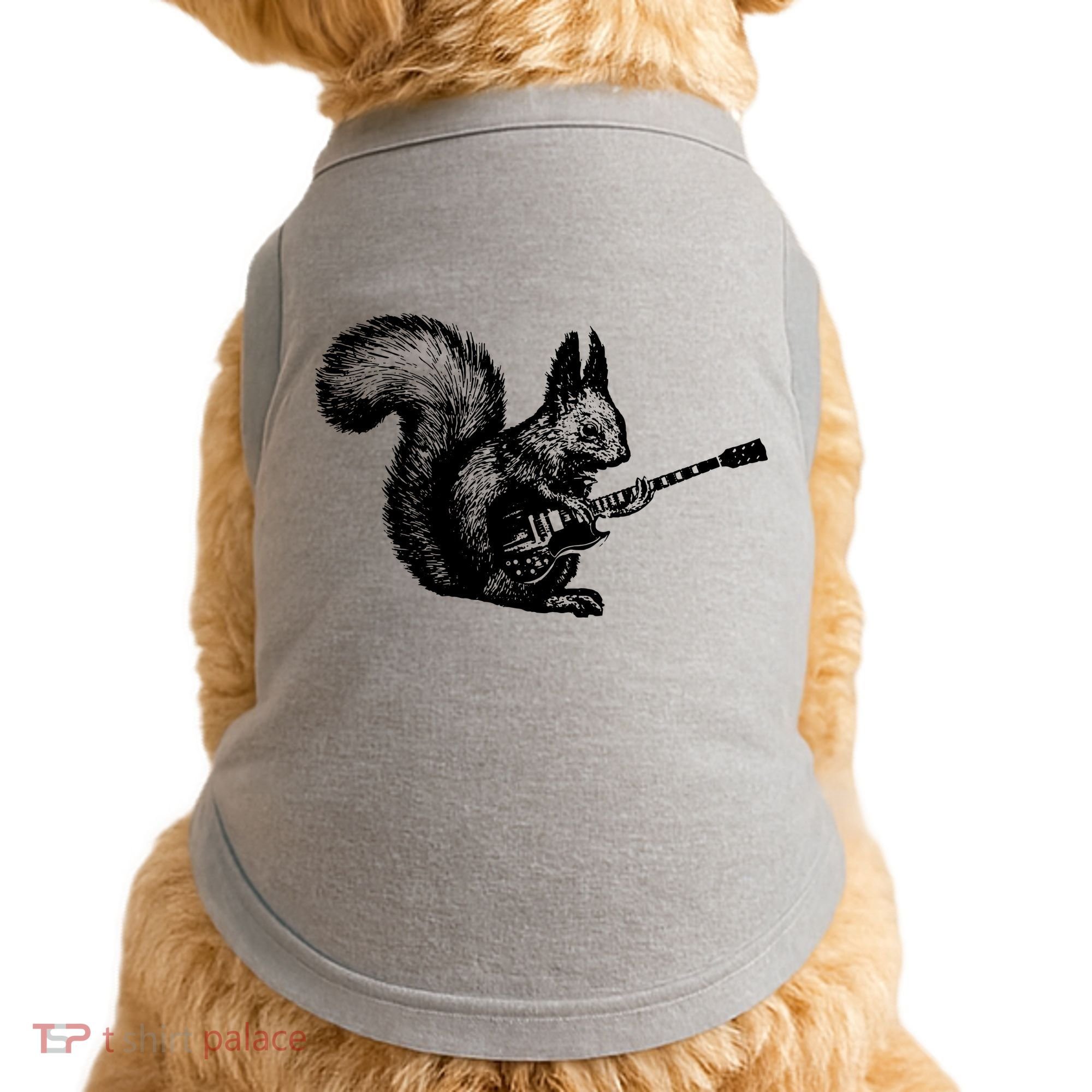 Squirrel Playing Guitar Funny Squirel Guitar Lover Guitar Doggie Tank