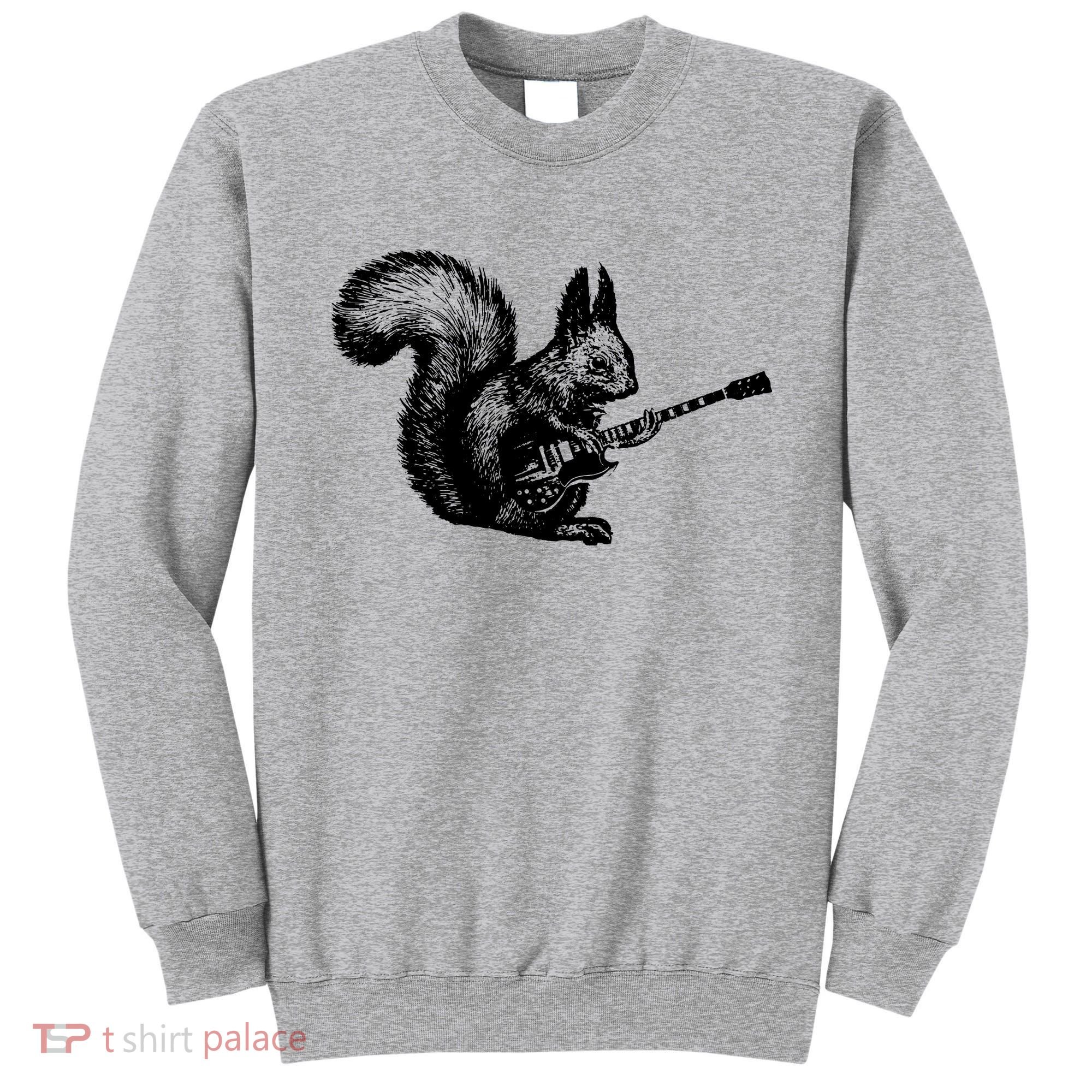 Squirrel Playing Guitar Funny Squirel Guitar Lover Guitar Sweatshirt