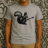 Squirrel Playing Guitar Funny Squirel Guitar Lover Guitar T-Shirt thumb 3