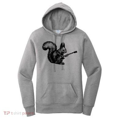 Squirrel Playing Guitar Funny Squirel Guitar Lover Guitar Women's Hoodie