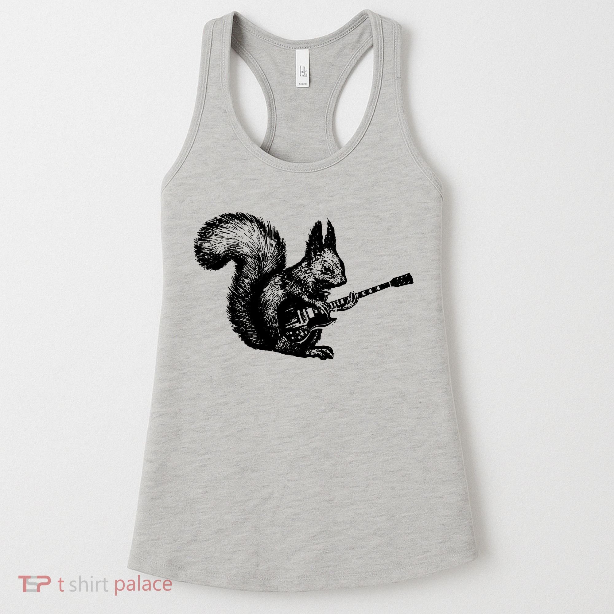 Squirrel Playing Guitar Funny Squirel Guitar Lover Guitar Women's Tank Top