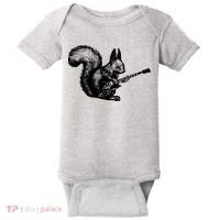 Squirrel Playing Guitar Funny Squirel Guitar Lover Guitar Baby Bodysuit thumb 0