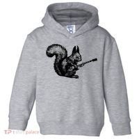Squirrel Playing Guitar Funny Squirel Guitar Lover Guitar Toddler Hoodie thumb 0