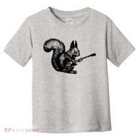 Squirrel Playing Guitar Funny Squirel Guitar Lover Guitar Toddler T-Shirt thumb 0