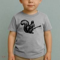 Squirrel Playing Guitar Funny Squirel Guitar Lover Guitar Toddler T-Shirt thumb 2