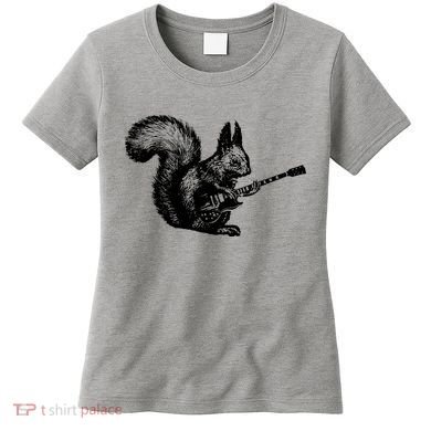 Squirrel Playing Guitar Funny Squirel Guitar Lover Guitar Women's T-Shirt