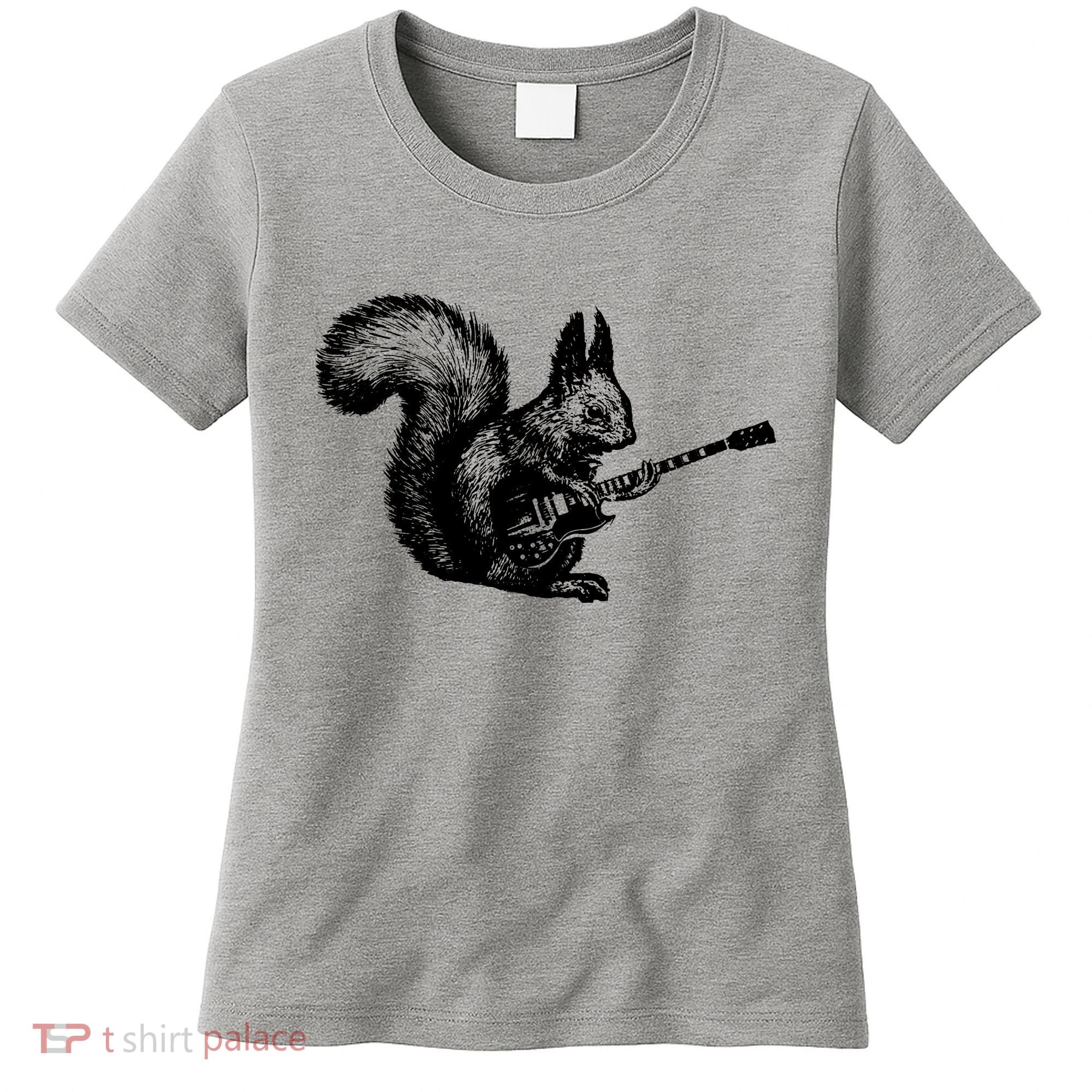Squirrel Playing Guitar Funny Squirel Guitar Lover Guitar Women's T-Shirt