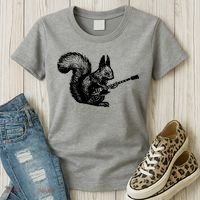 Squirrel Playing Guitar Funny Squirel Guitar Lover Guitar Women's T-Shirt thumb 3