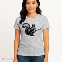 Squirrel Playing Guitar Funny Squirel Guitar Lover Guitar Women's T-Shirt thumb 4