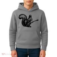 Squirrel Playing Guitar Funny Squirel Guitar Lover Guitar Kids Hoodie thumb 4