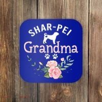 Shar Pei Grandma Funny Gift Mom Cute Dog Lover Christmas Gift Coaster thumb 0