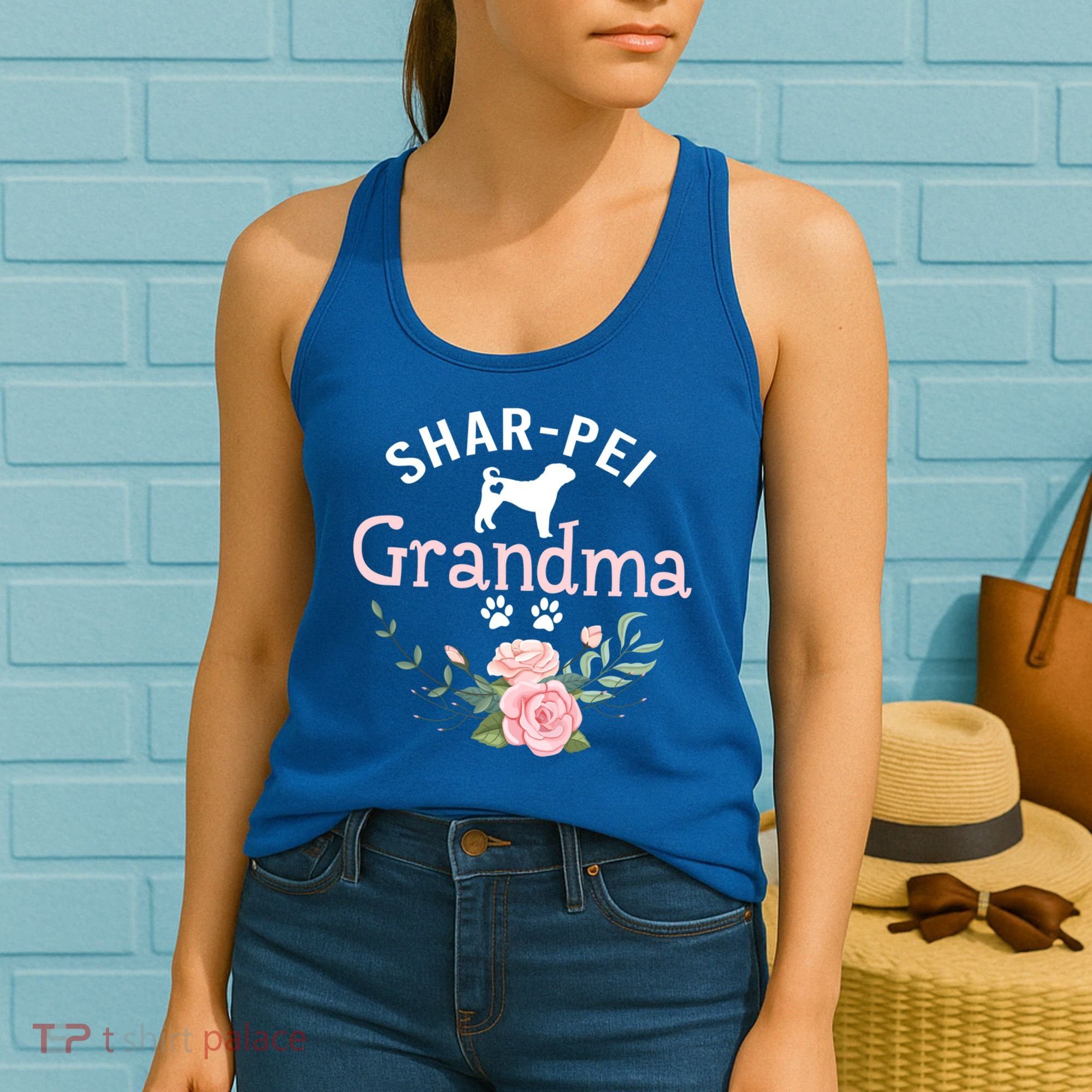 Shar Pei Grandma Funny Gift Mom Cute Dog Lover Christmas Gift Women's Tank Top