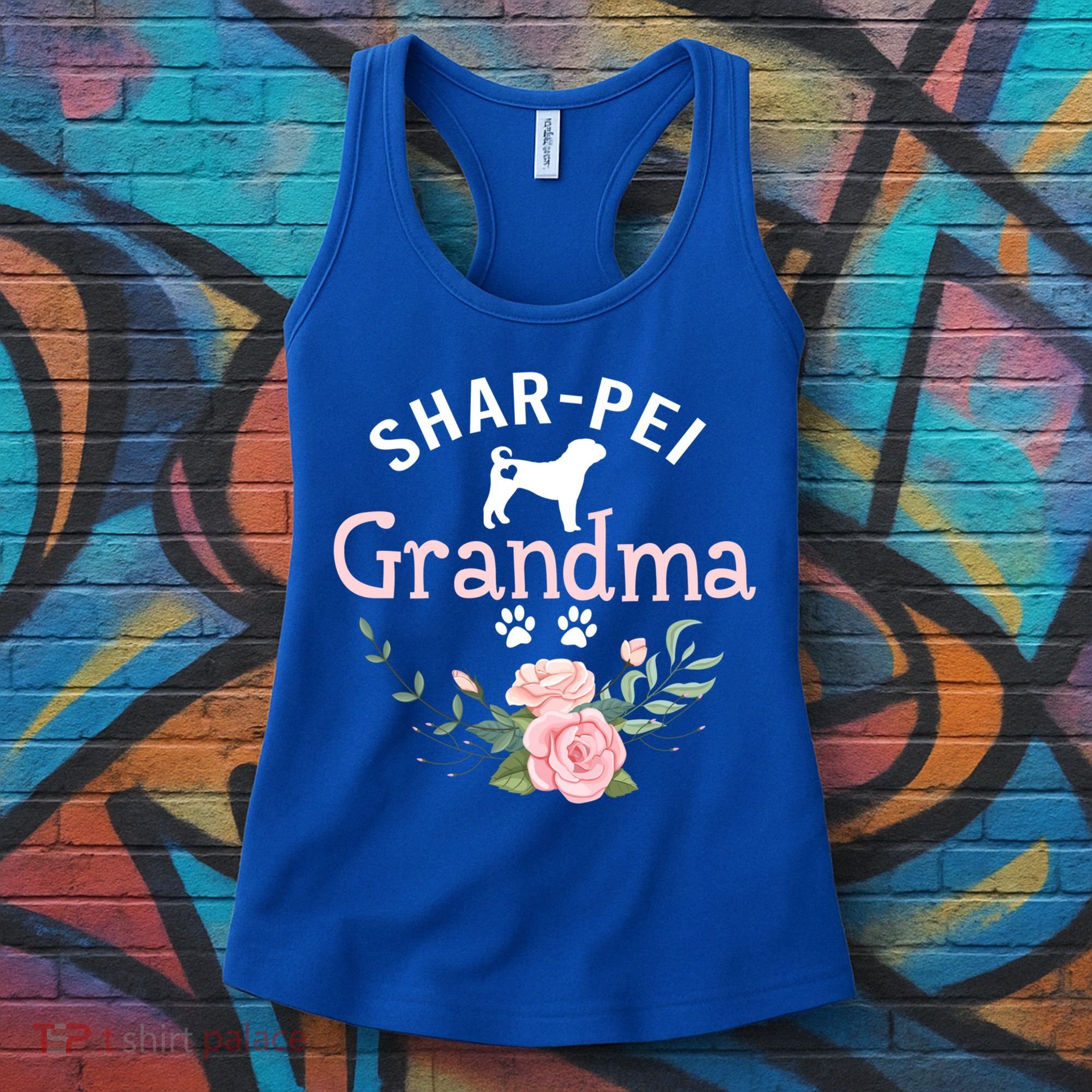 Shar Pei Grandma Funny Gift Mom Cute Dog Lover Christmas Gift Women's Tank Top