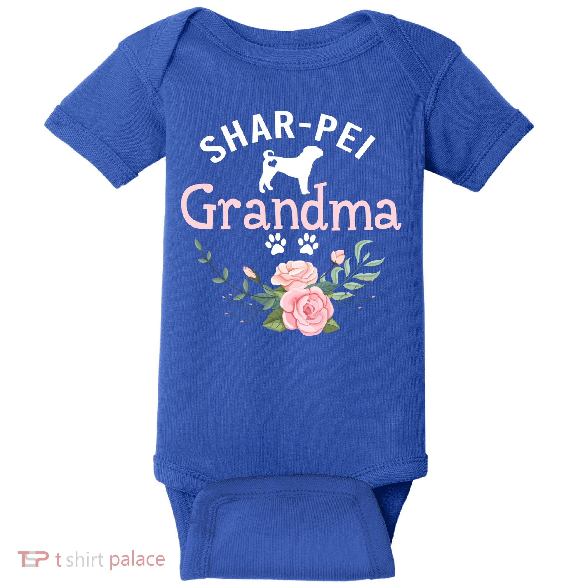 Shar Pei Grandma Funny Gift Mom Cute Dog Lover Christmas Gift Baby Bodysuit