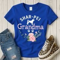 Shar Pei Grandma Funny Gift Mom Cute Dog Lover Christmas Gift Women's T-Shirt thumb 3