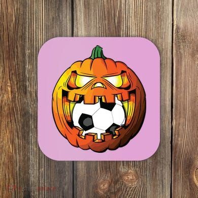 Soccer Player Halloween Pumpkin Skeleton Tees Boy Coaster